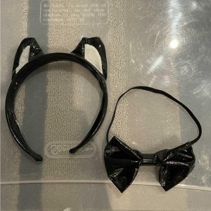Cat ears and bow tie